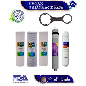 Tüm Açık Kasalar İçin 5 Aşamalı Filtre Takımı, 80 GPD Membranlı, Anahtar Hediyeli