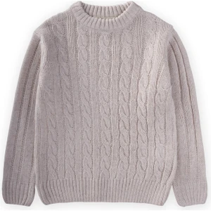 Saç Örgülü Kazak 1-8 Yaş Taş