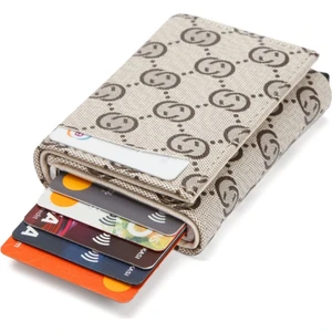 Erkek Rfıd Otomatik Çekim Koruyucu Mekanizmalı Kağıt Para Bölmeli Hediyelik Kartlık Cüzdan TUL604 - Gri