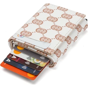 Erkek Rfıd Otomatik Çekim Koruyucu Mekanizmalı Kağıt Para Bölmeli Hediyelik Kartlık Cüzdan TUL604 - Beyaz