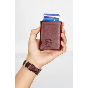 Erkek Rfıd Otomatik Çekim Koruyucu Mekanizmalı Kağıt Para Bölmeli Hediyelik Kartlık Cüzdan TUL605 - Bordo