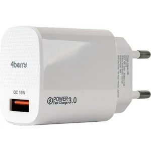AU13  Hızlı USB Duvar Şarj Adaptörü (Başlık) 3.0A 18W - Beyaz