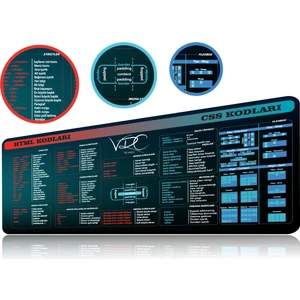 VRC Ticaret Css-Html Kodları Mousepad 80X40CM Kaymaz Kauçuk Taban