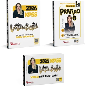2026 Kpss Vatandaşlık Soru Bankası- Video Notlar- Pratiko 3 Lü Set