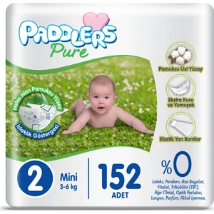 Pure Bebek Bezi 2 Numara Mini 152 Adet (3-6 kg ) Süper Fırsat Paketi