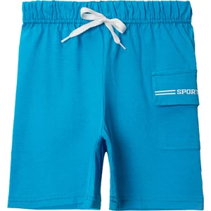 Penye Kargo Cepli Şort Turkuaz