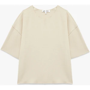 Kısa Kollu Bisiklet Yaka Basic Oversize Tişört