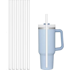 Stanley Termosla Uyumlu Yedek Pipet, 6'lı Yeniden Kullanılabilir Pipet, Plastik, Şeffaf