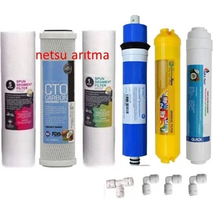 Tüm Açık Kasa Su Arıtma Cihazı Filtresi,6 lı Filtre Seti