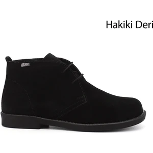 Kadın Siyah Kauçuk Taban Hakiki Deri Bot