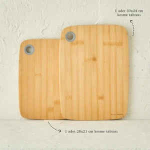 Grace 2'li Bambu Kesme Tahtası Seti Naturel