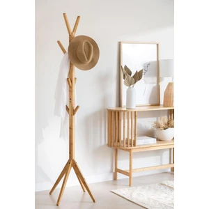 Bambu Portmanto Askılık 8'li Modern Vestiyer Ayaklı Askılık Ahşap Elbise Askısı DB-0026