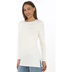 Kadın Rahat ve Şık Viskon Tunik-Krem