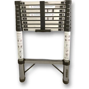 Çelik 9 Basamaklı - 260 Cm. Teleskopik Merdiven - I Tipi Uzayan Merdiven