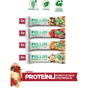 Vegan Protein Bar 40G Karma Kutu 12 Adet (4 Çeşit)