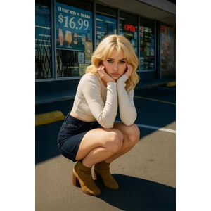 Blue White Kadın Lacivert Jean Etek