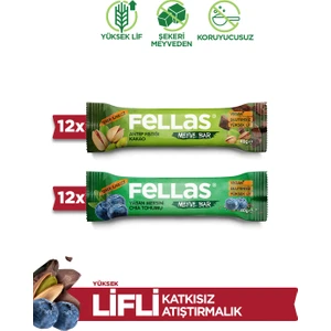 Meyve Bar 40G Ikili Kutu 24 Adet (Antep Fıstıklı x 12 + Yaban Mersinli x 12)