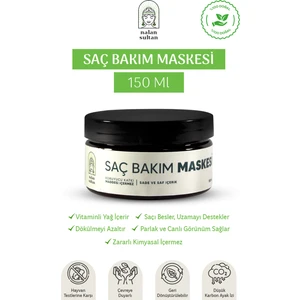 Nalan Sultan | Badem Yağlı Saç Bakım Maskesi, Saça Parlaklığını Geri Kazandırır| Hiçbir Kimyasal Yok, %100 Bitkisel İçerik (150 ml)