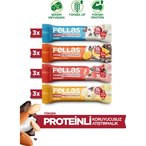 Yüksek Protein Bar Karma Kutu (4 Çeşit) 45 gr 12'li