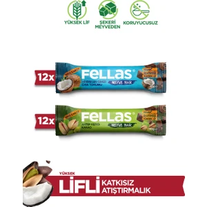 Meyve Bar 40G Ikili Kutu 24 Adet (Antep Fıstıklı x 12 + Hindistan Cevizli x 12)