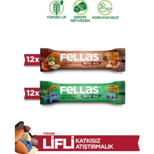 Meyve Bar 40G Ikili Kutu 24 Adet (Yaban Mersinli x 12 + Kuruyemişli x 12)