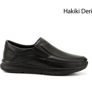 Erkek Siyah Hakiki Deri Comfort Ayakkabı