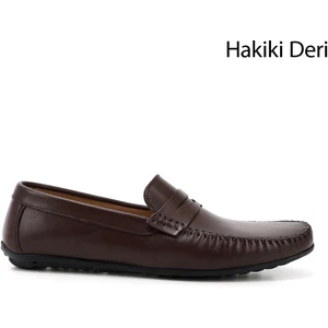Hakiki Deri Yuvarlak Burun Loafer Günlük Erkek Ayakkabı 01004