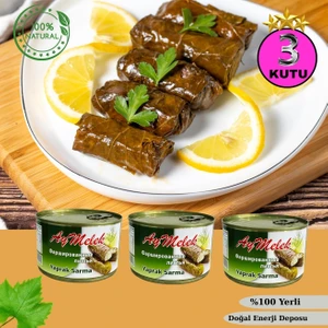 AYMELEK Yaprak Sarma (3 Kutu) Yerli Üretim 400 gr Doğal Besin Deposu Hazır Yemek