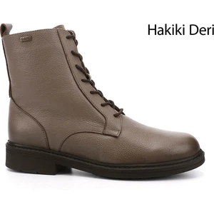 Kadın Vizon Fermuarlı Kauçuk Taban Hakiki Deri Postal Bot