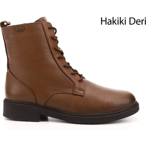 Kadın  Fermuarlı Kauçuk Taban Hakiki Deri Postal Bot