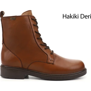 Kadın  Fermuarlı Kauçuk Taban Hakiki Deri Postal Bot