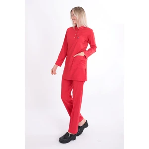 Uçak İş Giyim Nar Çiçeği Karya Tesettür Üniforma Takım