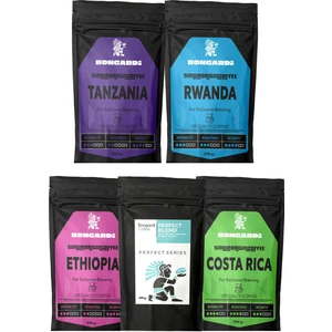 Bongardi Coffee 5X200 Gram Tanzanya Ruanda Kosta Rika Honduras Perfect Blend Filtre Kahve Seti