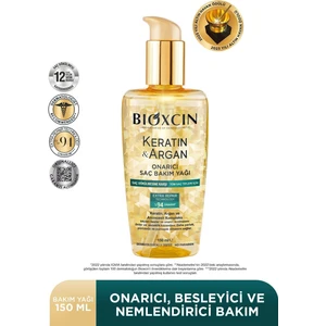 Keratin Argan Besleyici Onarıcı Saç Bakım Yağı 150 ml - Yıpranmış ve Hassas Saçlar 3'lü