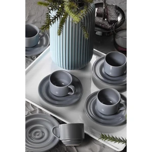 Kütahya Porselen New Tuana 12 Parça 6 Kişilik Kahve Takımı Gri