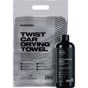 Nasiol-Set 34-Mikrofiber Araç Kurulama Havlusu 60X90CM ve Araç Yıkama Şampuanı Seti-Oto Temizlik Set