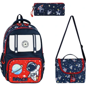 Alpha Club Bag Astronot Figürlü 3'lü Takım Lüks Ilkokul Çantası