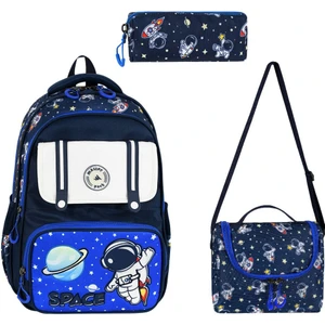 Alpha Club Bag Astronot Figürlü 3'lü Takım Lüks Ilkokul Çantası