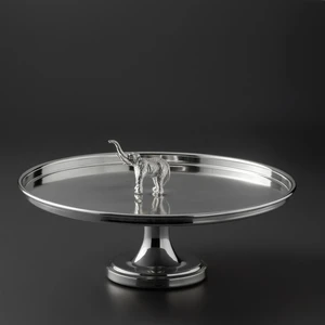 Ganesha Pasta Kek Gümüş Servis Tabağı