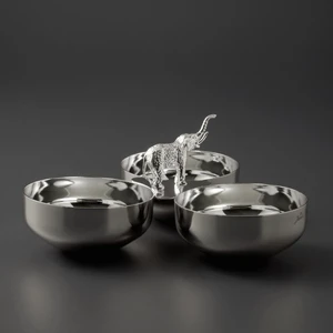 Jumbbo Ganesha Üçlü Gümüş Çerezlik