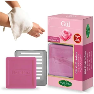 Phytoflora Gül Özlü Sabun Kese ve Sabunluk Hediyeli