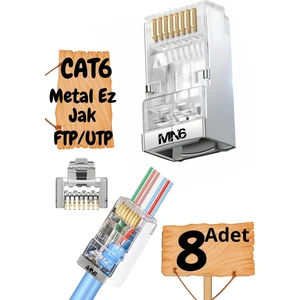 Mn6 M117XF Cat6 Jack/8 Adet-Metal Ez/yeni Nesil RJ45 Cat6-8p/8c Açık Uçlu/cat6 Konnektör