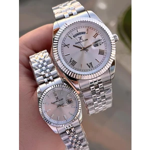 Daniel Klein Bay ve Bayan Çelik Kordon Çiftlere Özel 3 Atm Suya Dayanıklı Cift Saati CF.PK.12994.P3