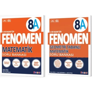 Fenomen Okul 2025 8. Sınıf Matematik + Geometri Tabanlı A Serisi Soru Bankası Seti 2 Kitap