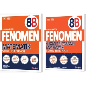 Fenomen Okul 2025 8. Sınıf Matematik + Geometri Tabanlı B Serisi Soru Bankası Seti 2 Kitap