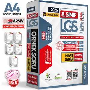 Karakutu Yayınları 2025 8. Sınıf LGS Mart Ayı MEB Örnek Soru Tıpkı Basım 5’li Sarmal Deneme