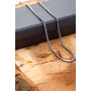 925 Ayar Gümüş Oksitli Tilki Kuyruğu Zincir Kolye 60 cm 1.7 mm Genişlik