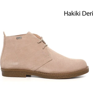 Kadın Pudra  Oxford Kalıp Kauçuk Taban Hakiki Deri Bot