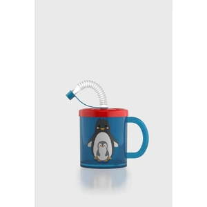 Ruby Penguen Desenli 210 ml Pipetli Kulplu Pp Bebek Bardağı 142003 Mavi-Kırmızı