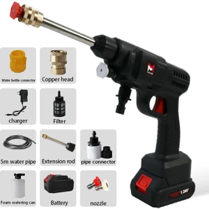 48VH Bataryalı Taşınabilir Şarjlı Basınçlı Su Tabancası | Araç Yıkama | Bahçe Sulama | Motosiklet ve Cam Temizleme | Köpüklü Yıkama